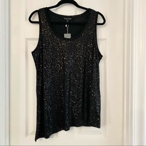 Eileen Fisher Asymmetrical Sequin Top